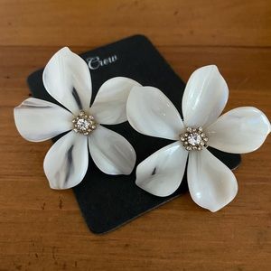 J. Crew Acetate floral earrings with pavé detail
